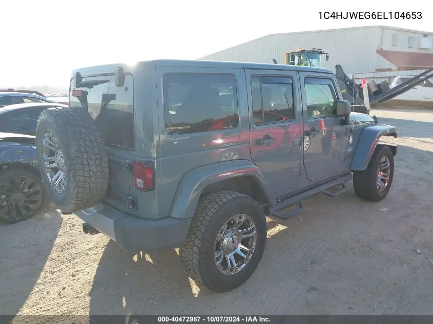 2014 Jeep Wrangler Unlimited Sahara VIN: 1C4HJWEG6EL104653 Lot: 40472987