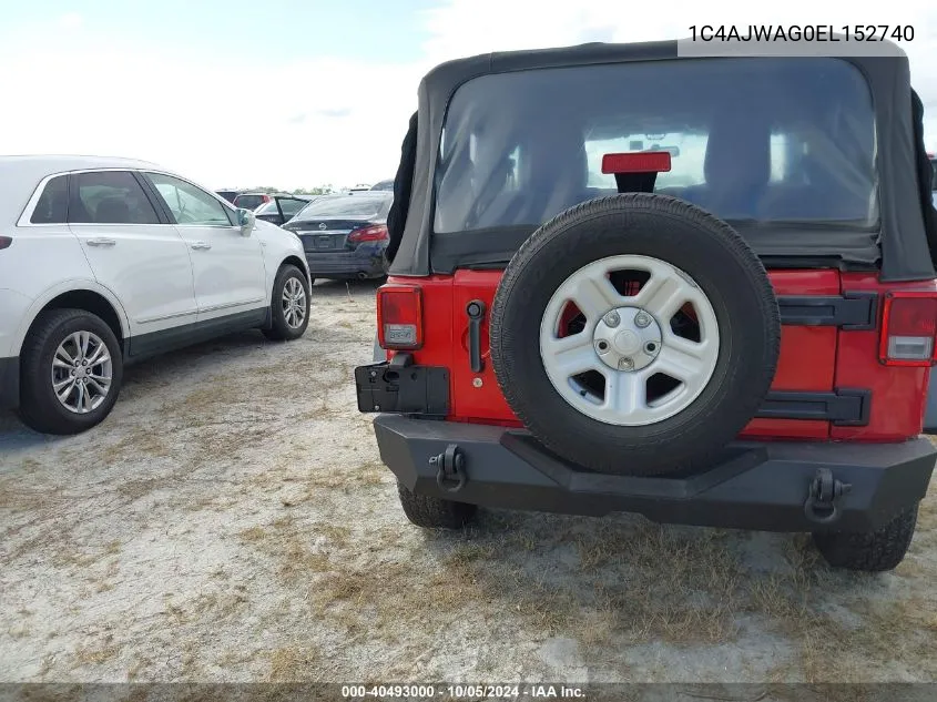 2014 Jeep Wrangler Sport VIN: 1C4AJWAG0EL152740 Lot: 40493000