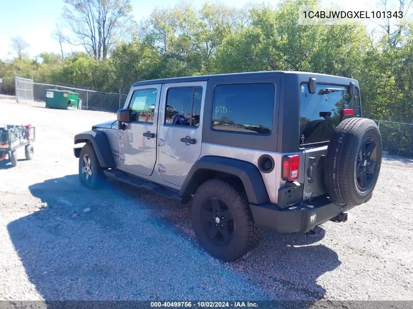 2014 Jeep Wrangler Unlimited Sport VIN: 1C4BJWDGXEL101343 Lot: 40499756