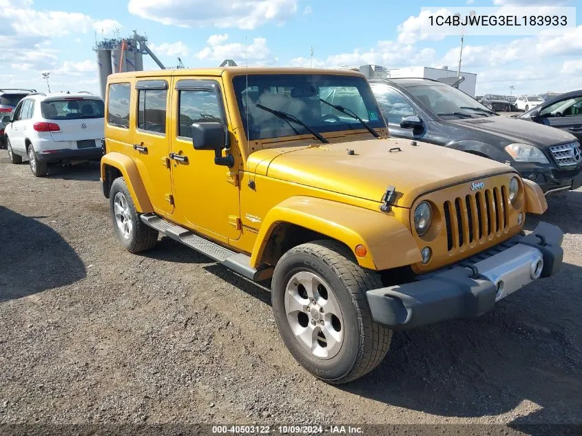 2014 Jeep Wrangler Unlimited Sahara VIN: 1C4BJWEG3EL183933 Lot: 40503122