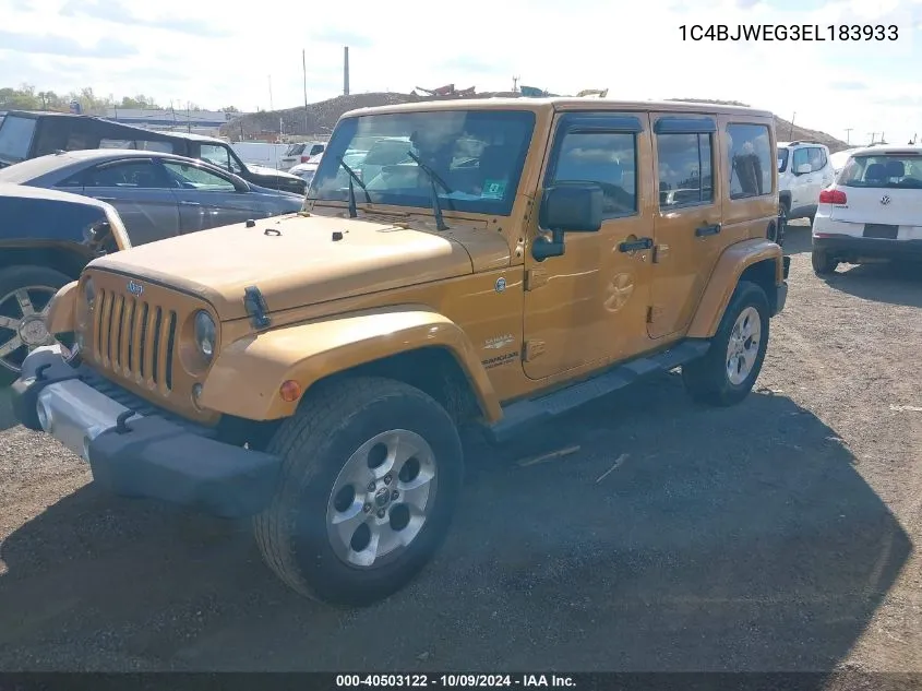 2014 Jeep Wrangler Unlimited Sahara VIN: 1C4BJWEG3EL183933 Lot: 40503122