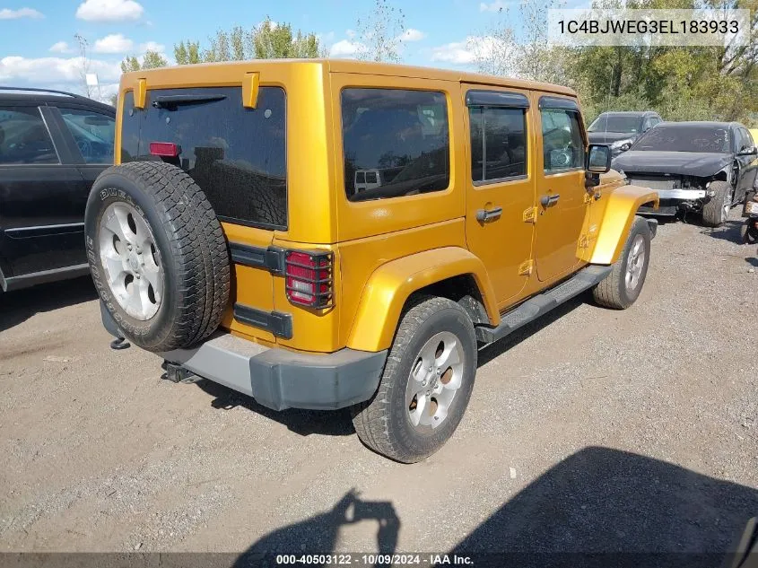 2014 Jeep Wrangler Unlimited Sahara VIN: 1C4BJWEG3EL183933 Lot: 40503122