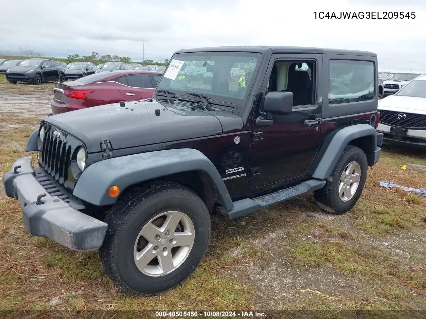 2014 Jeep Wrangler Sport VIN: 1C4AJWAG3EL209545 Lot: 40505456