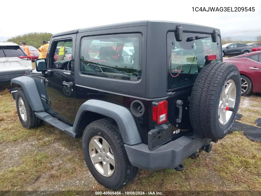 2014 Jeep Wrangler Sport VIN: 1C4AJWAG3EL209545 Lot: 40505456