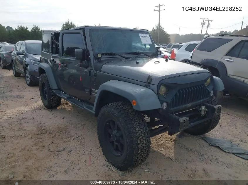 1C4BJWDG4EL298252 2014 Jeep Wrangler Unlimited Sport