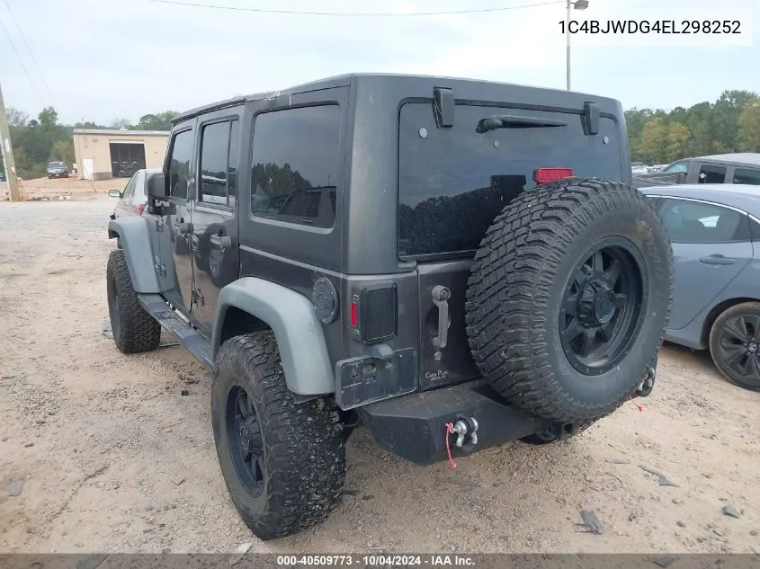 1C4BJWDG4EL298252 2014 Jeep Wrangler Unlimited Sport