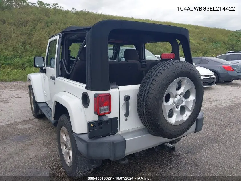 1C4AJWBG3EL214422 2014 Jeep Wrangler Sahara