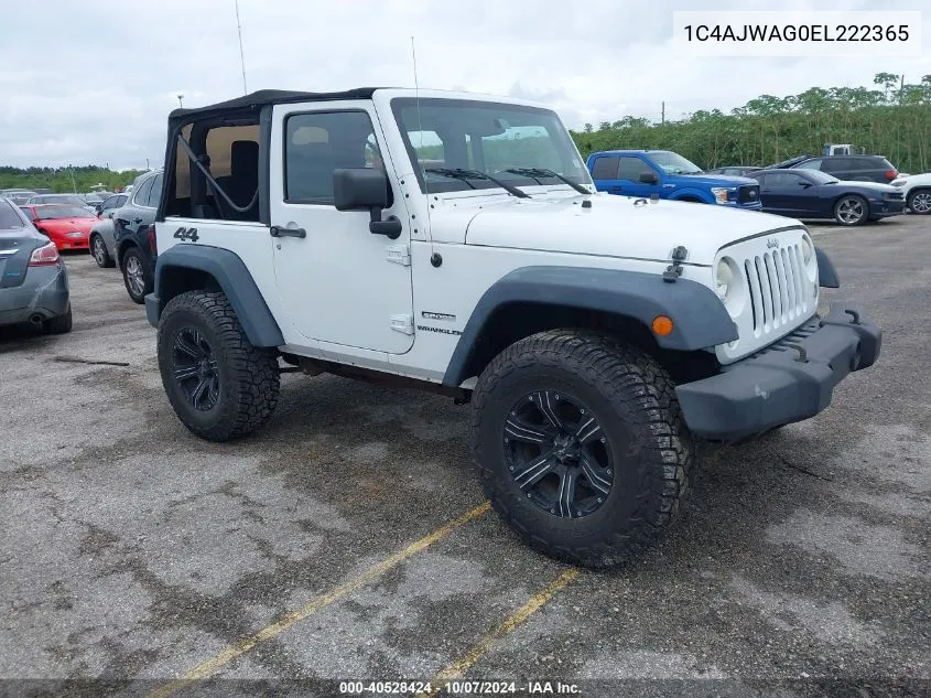 2014 Jeep Wrangler Sport VIN: 1C4AJWAG0EL222365 Lot: 40528424