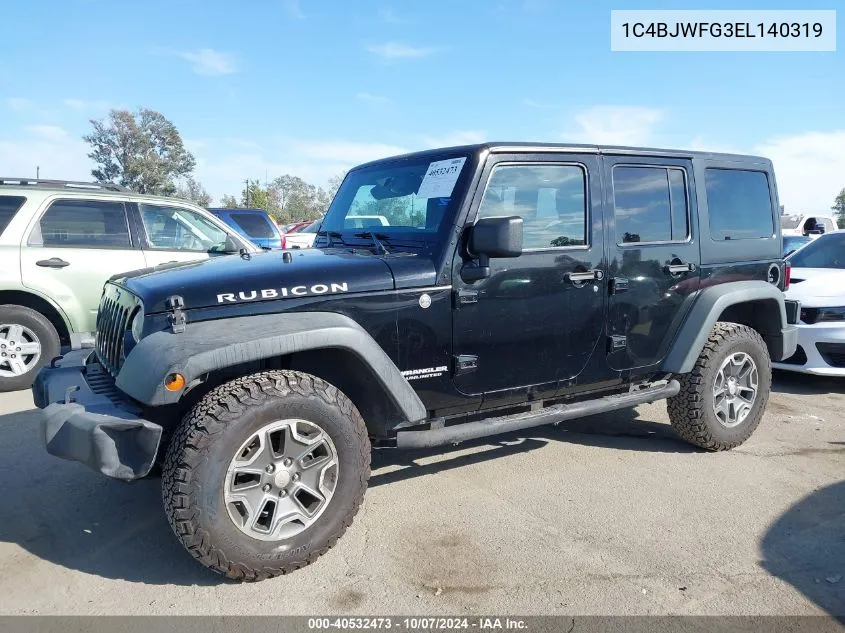 2014 Jeep Wrangler Unlimited Rubicon VIN: 1C4BJWFG3EL140319 Lot: 40532473