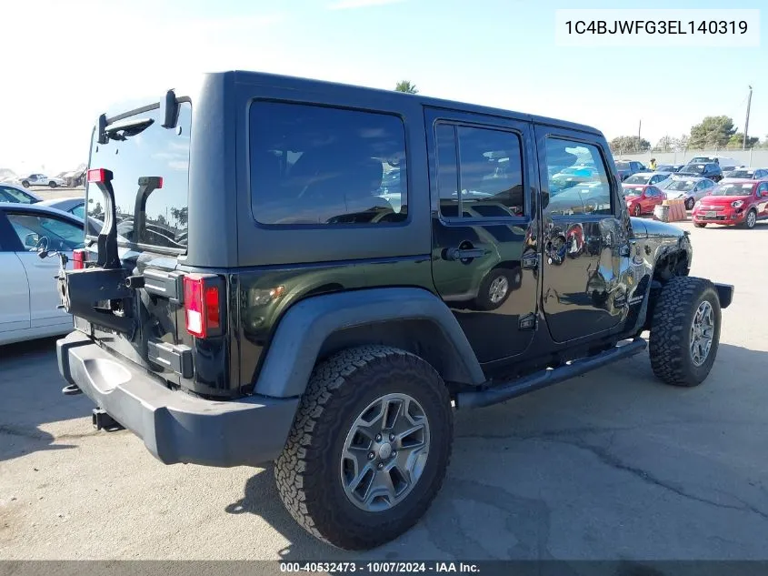 2014 Jeep Wrangler Unlimited Rubicon VIN: 1C4BJWFG3EL140319 Lot: 40532473