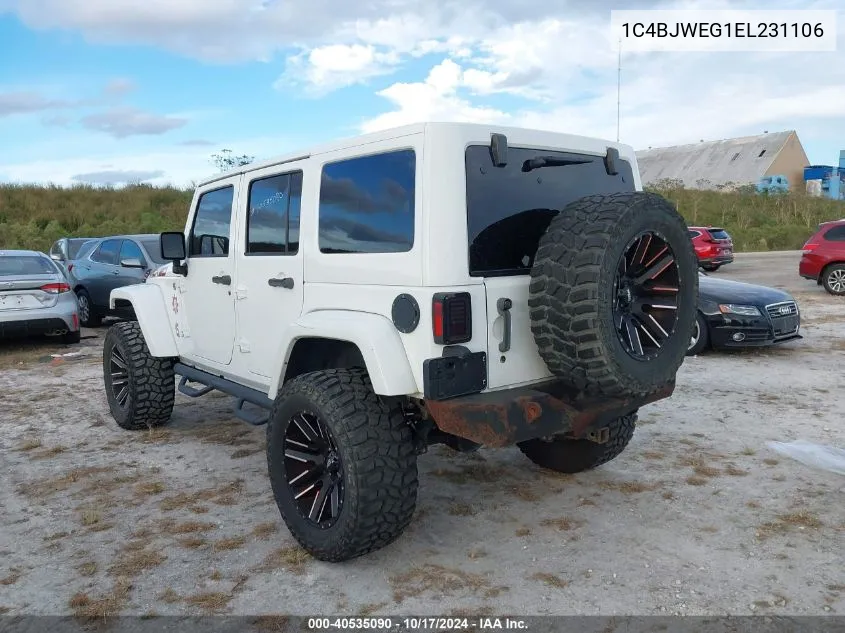 2014 Jeep Wrangler Unlimited Sahara VIN: 1C4BJWEG1EL231106 Lot: 40535090