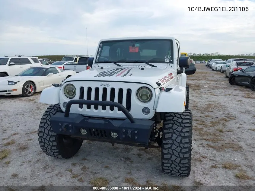 2014 Jeep Wrangler Unlimited Sahara VIN: 1C4BJWEG1EL231106 Lot: 40535090