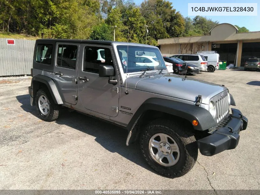 1C4BJWKG7EL328430 2014 Jeep Wrangler Unlimited Sport