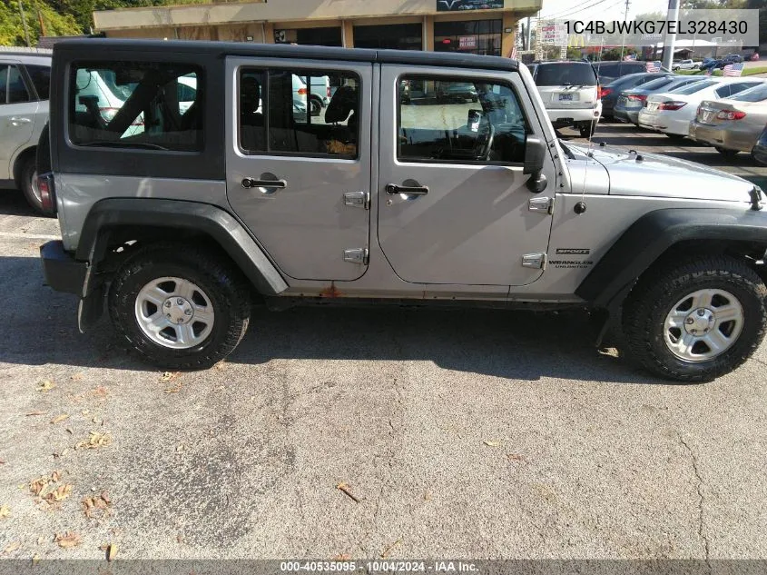 1C4BJWKG7EL328430 2014 Jeep Wrangler Unlimited Sport