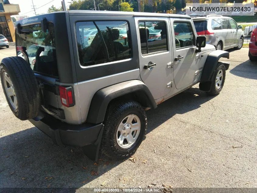 1C4BJWKG7EL328430 2014 Jeep Wrangler Unlimited Sport