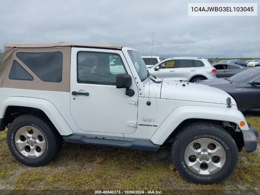 2014 Jeep Wrangler Sahara VIN: 1C4AJWBG3EL103045 Lot: 40540375