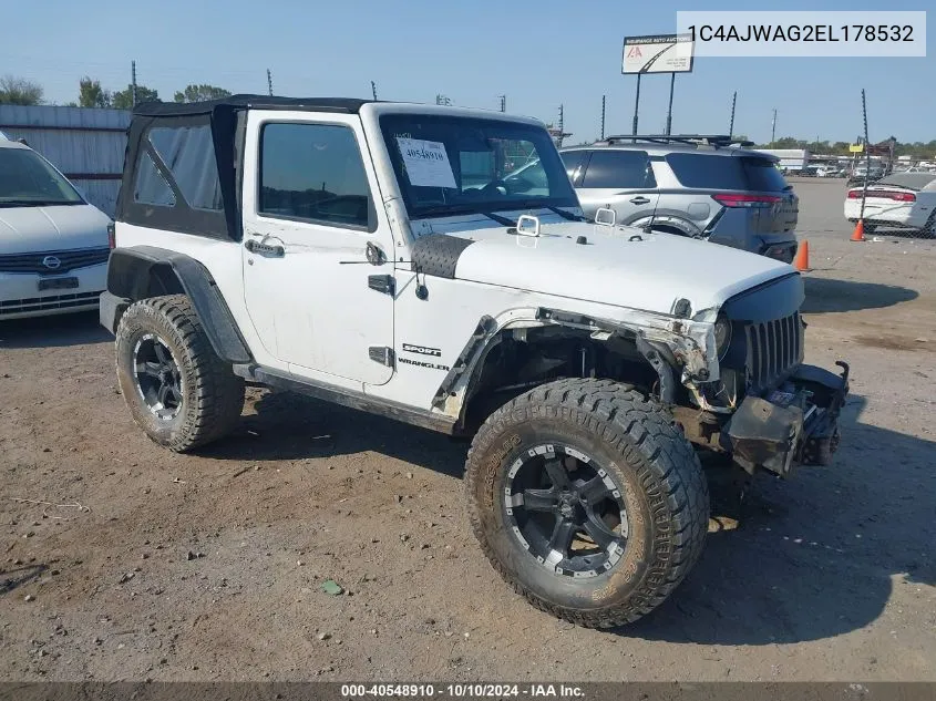 2014 Jeep Wrangler Sport VIN: 1C4AJWAG2EL178532 Lot: 40548910