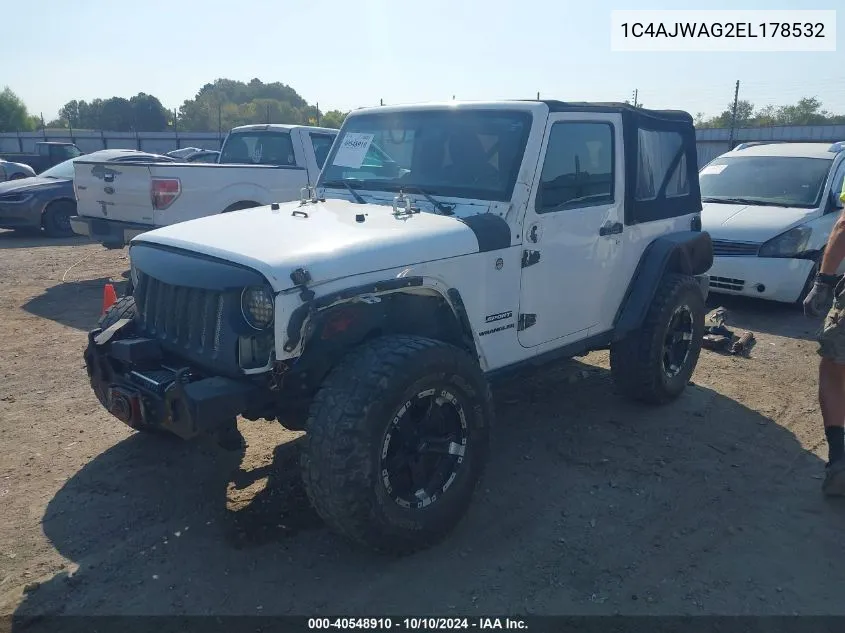 2014 Jeep Wrangler Sport VIN: 1C4AJWAG2EL178532 Lot: 40548910