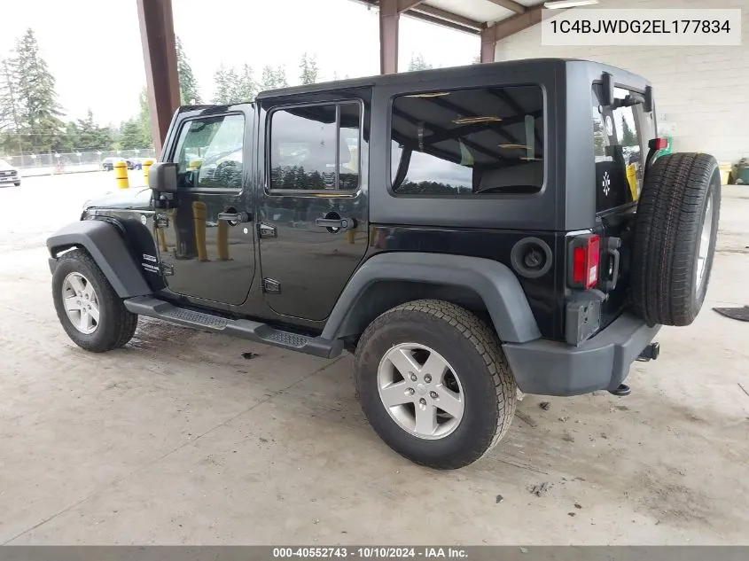 2014 Jeep Wrangler Unlimited Sport VIN: 1C4BJWDG2EL177834 Lot: 40552743