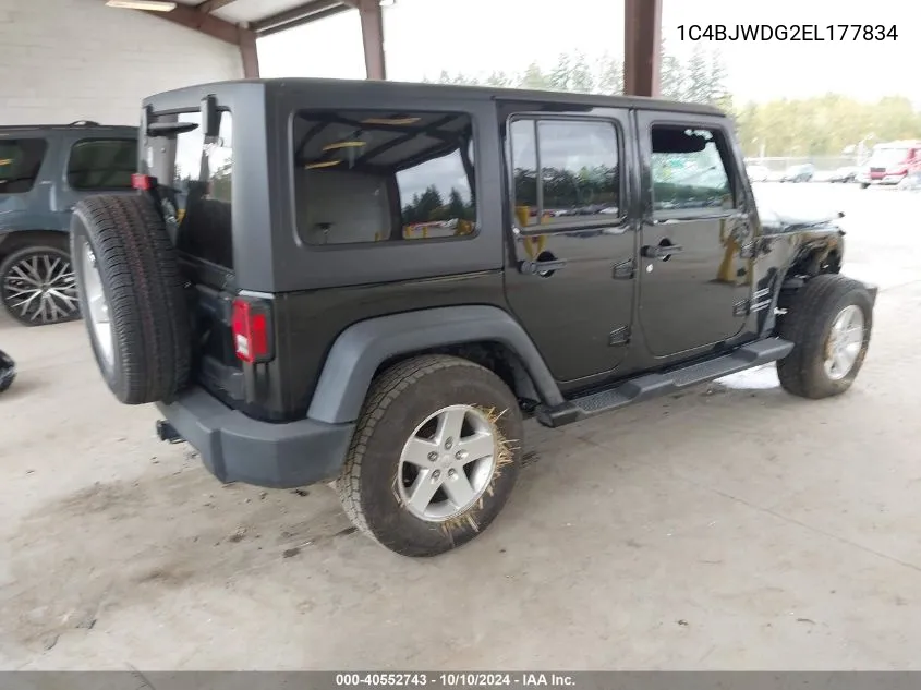 2014 Jeep Wrangler Unlimited Sport VIN: 1C4BJWDG2EL177834 Lot: 40552743