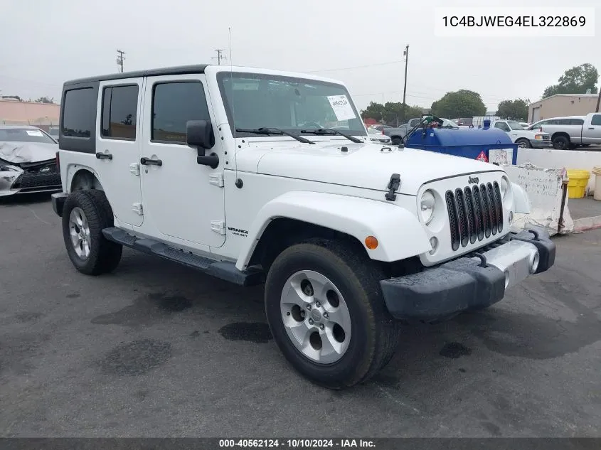 2014 Jeep Wrangler Unlimited Sahara VIN: 1C4BJWEG4EL322869 Lot: 40562124