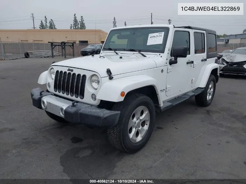 2014 Jeep Wrangler Unlimited Sahara VIN: 1C4BJWEG4EL322869 Lot: 40562124