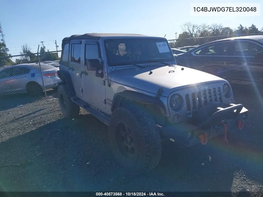 2014 Jeep Wrangler Unlimited Sport VIN: 1C4BJWDG7EL320048 Lot: 40573568