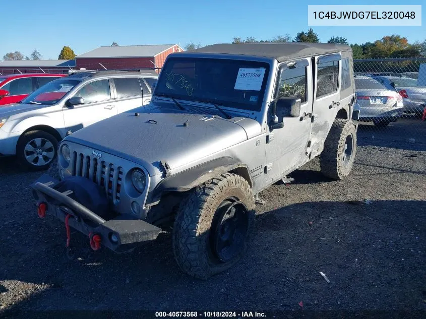 2014 Jeep Wrangler Unlimited Sport VIN: 1C4BJWDG7EL320048 Lot: 40573568