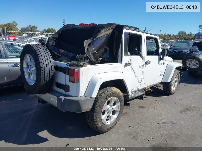 2014 Jeep Wrangler Unlimited Sahara VIN: 1C4BJWEG4EL310043 Lot: 40576122