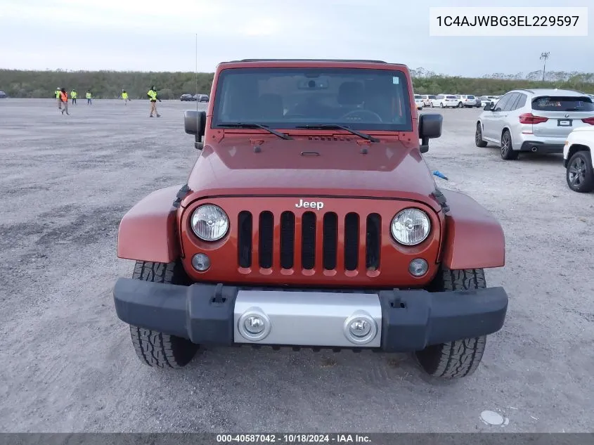 2014 Jeep Wrangler Sahara VIN: 1C4AJWBG3EL229597 Lot: 40587042