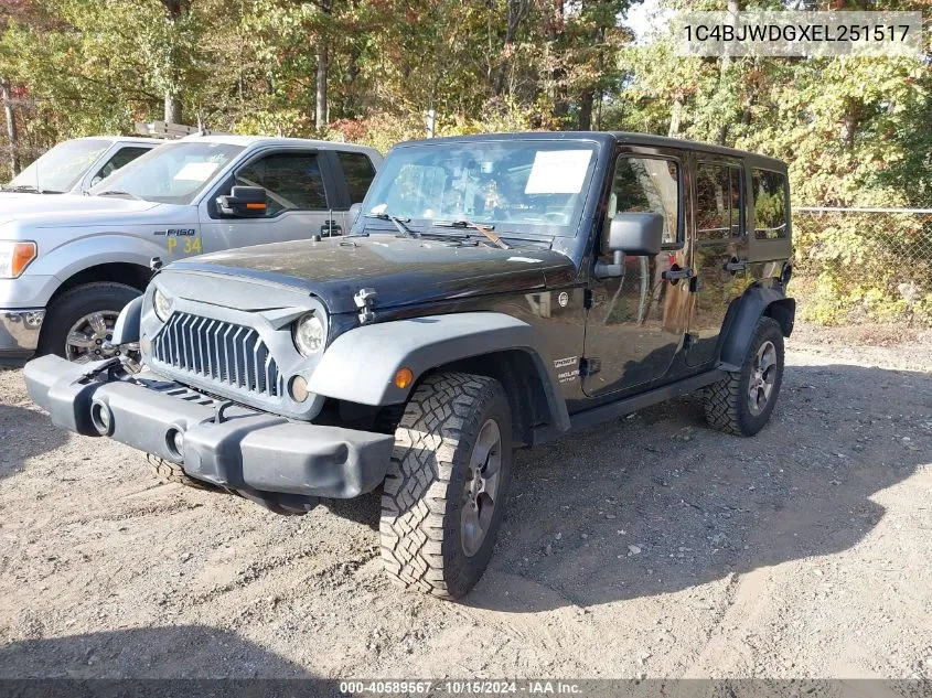 2014 Jeep Wrangler Unlimited Sport VIN: 1C4BJWDGXEL251517 Lot: 40589567