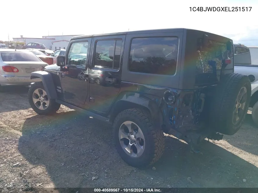 2014 Jeep Wrangler Unlimited Sport VIN: 1C4BJWDGXEL251517 Lot: 40589567