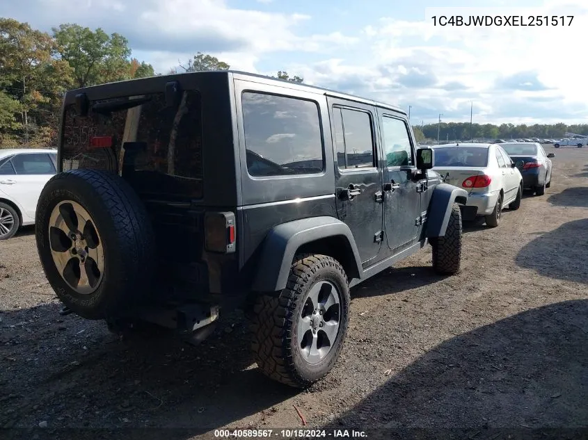 2014 Jeep Wrangler Unlimited Sport VIN: 1C4BJWDGXEL251517 Lot: 40589567