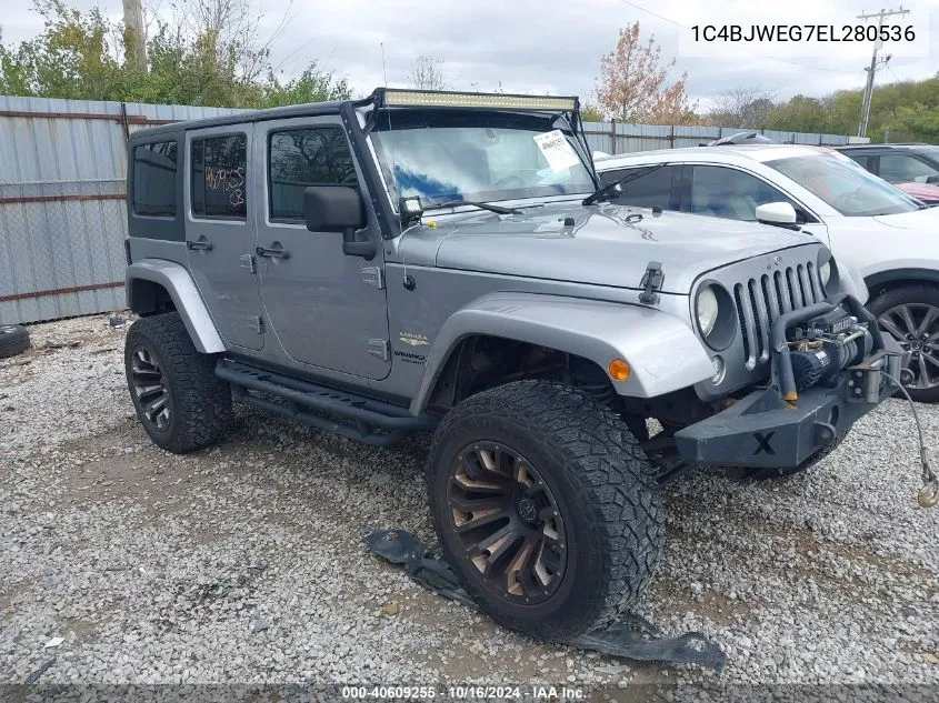 2014 Jeep Wrangler Unlimited Sahara VIN: 1C4BJWEG7EL280536 Lot: 40609255