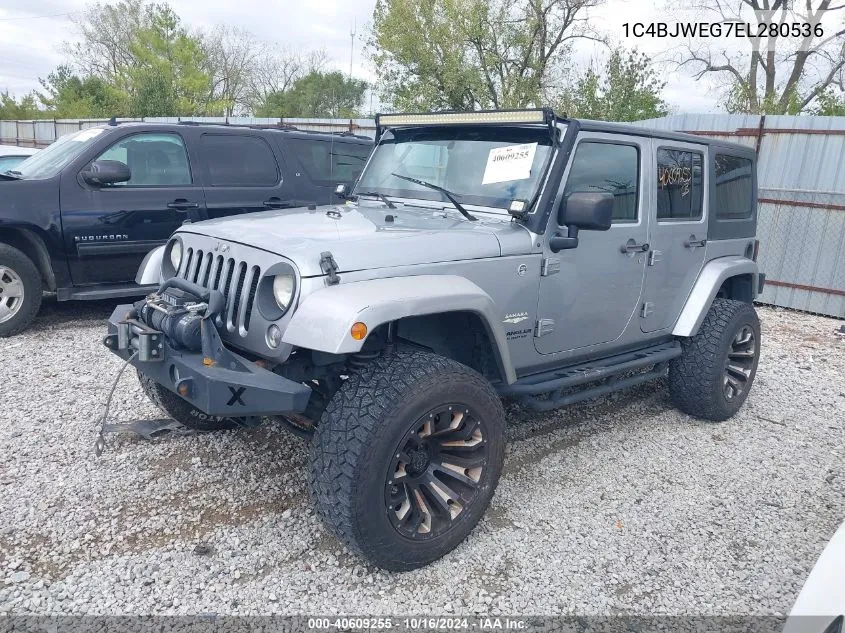 2014 Jeep Wrangler Unlimited Sahara VIN: 1C4BJWEG7EL280536 Lot: 40609255