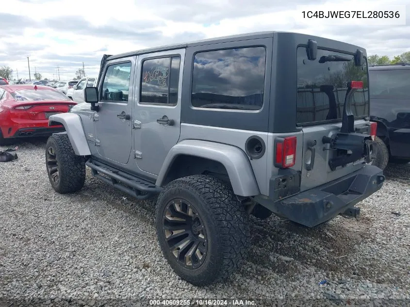 2014 Jeep Wrangler Unlimited Sahara VIN: 1C4BJWEG7EL280536 Lot: 40609255