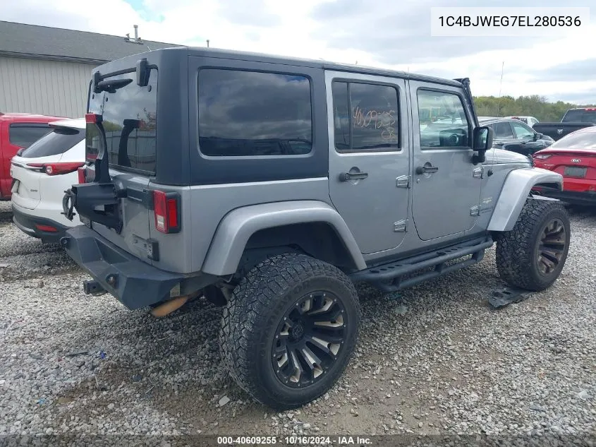 2014 Jeep Wrangler Unlimited Sahara VIN: 1C4BJWEG7EL280536 Lot: 40609255