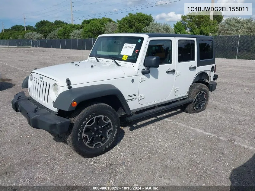 2014 Jeep Wrangler Unlimited Sport VIN: 1C4BJWDG2EL155011 Lot: 40610025