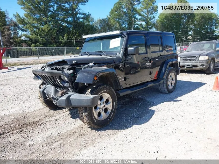 2014 Jeep Wrangler Unlimited Sahara VIN: 1C4BJWEG3EL290755 Lot: 40611650