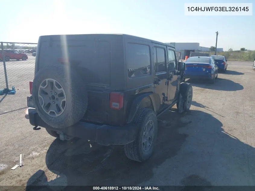 2014 Jeep Wrangler Unlimited Rubicon VIN: 1C4HJWFG3EL326145 Lot: 40618912