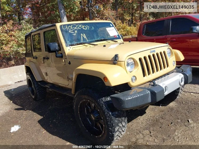 2014 Jeep Wrangler Unlimited Sahara VIN: 1C4BJWEGXEL149035 Lot: 40622907