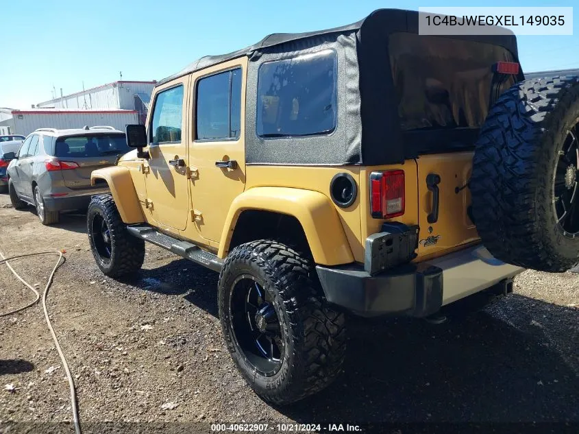 2014 Jeep Wrangler Unlimited Sahara VIN: 1C4BJWEGXEL149035 Lot: 40622907