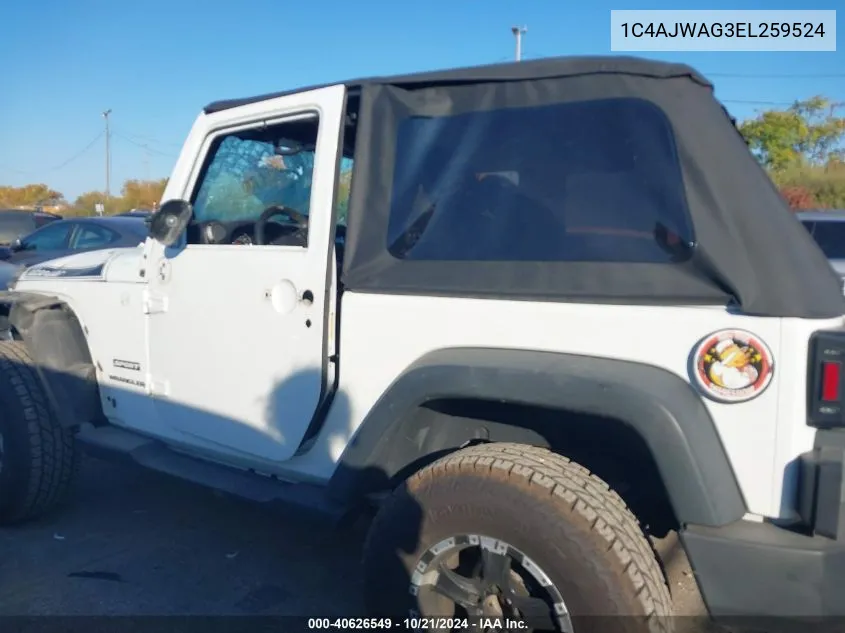 2014 Jeep Wrangler Sport VIN: 1C4AJWAG3EL259524 Lot: 40626549