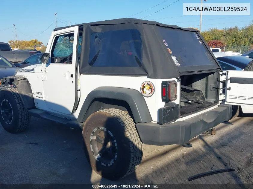 2014 Jeep Wrangler Sport VIN: 1C4AJWAG3EL259524 Lot: 40626549