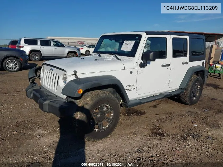 2014 Jeep Wrangler Unlimited Sport VIN: 1C4HJWDG8EL113209 Lot: 40628073