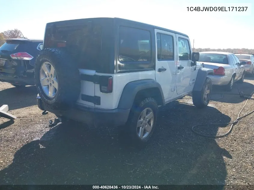 2014 Jeep Wrangler Unlimited Sport VIN: 1C4BJWDG9EL171237 Lot: 40628436