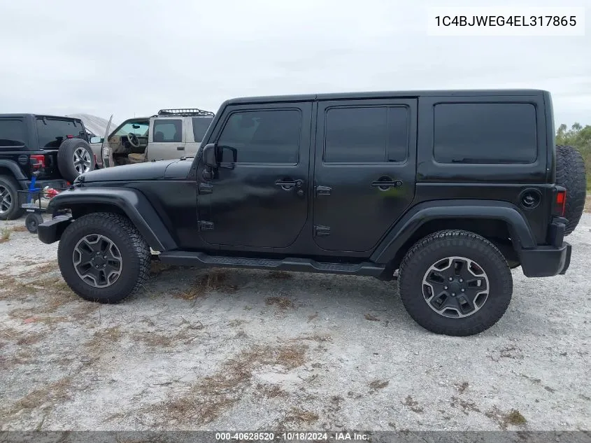 2014 Jeep Wrangler Unlimited Sahara VIN: 1C4BJWEG4EL317865 Lot: 40628520