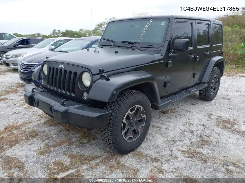 2014 Jeep Wrangler Unlimited Sahara VIN: 1C4BJWEG4EL317865 Lot: 40628520