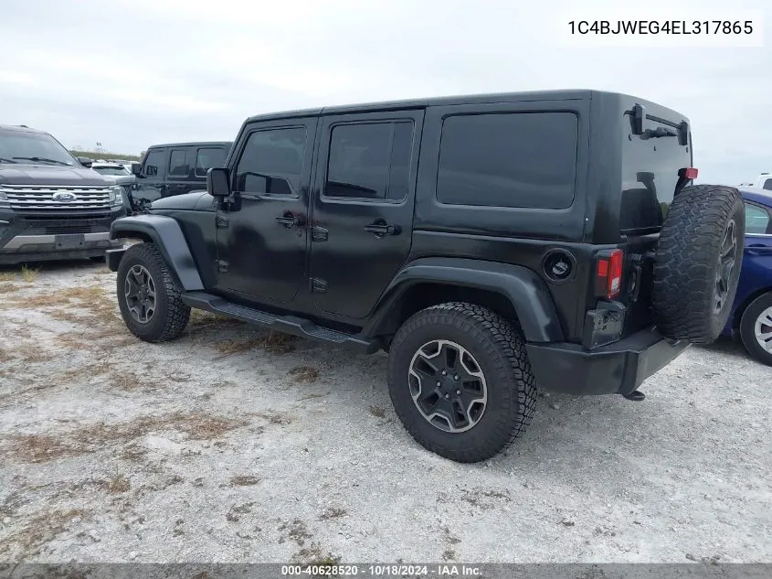 2014 Jeep Wrangler Unlimited Sahara VIN: 1C4BJWEG4EL317865 Lot: 40628520