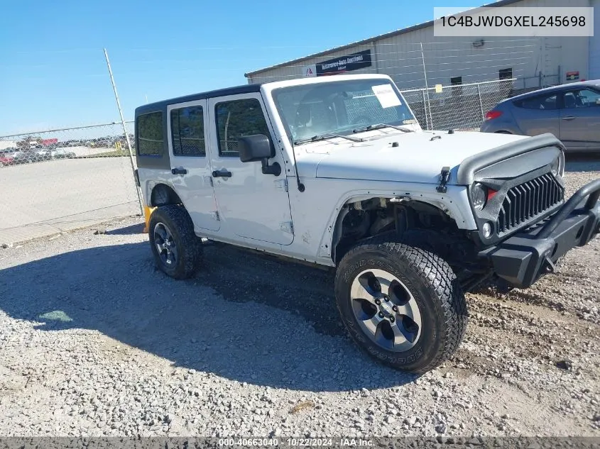 2014 Jeep Wrangler Unlimited Willys Wheeler VIN: 1C4BJWDGXEL245698 Lot: 40663040